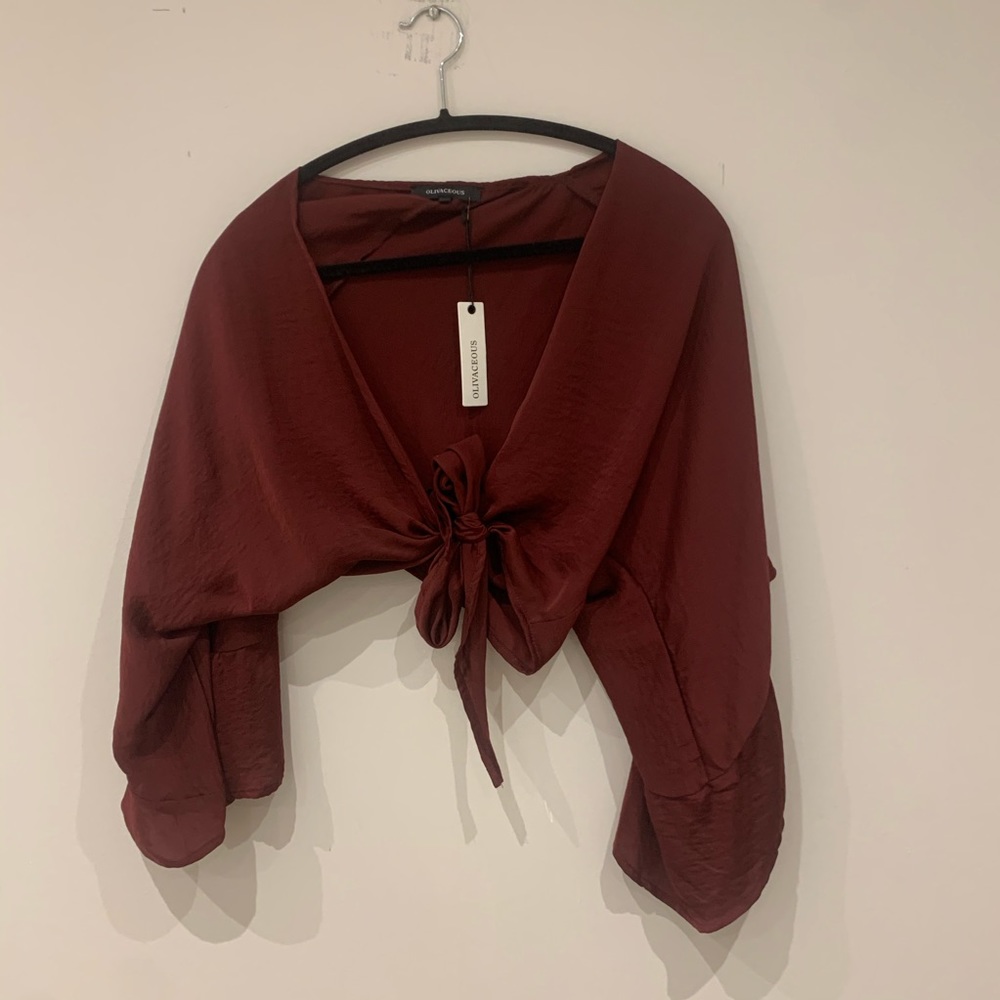 Olivaceous Wine Tie in Front Top